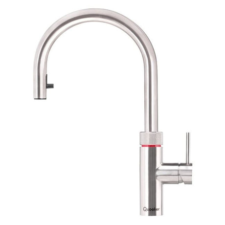 QUOOKER FLEX TAP in stainless steel against a white background