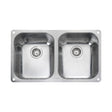 Rangemaster Alantic Classic Undermount Double Bowl  Kitchen Sink For 800mm Cabinet in Stainless steel  Soft Brushed 56564251
