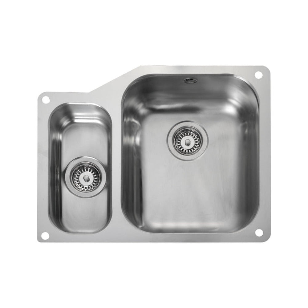 Rangemaster Alantic Classic Undermount One and Half Bowl Kitchen Sink For 600mm Cabinet in Stainless Steel 56564040
