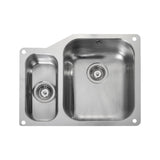 Rangemaster Alantic Classic Undermount One and Half Bowl Kitchen Sink For 600mm Cabinet in Stainless Steel 56564040