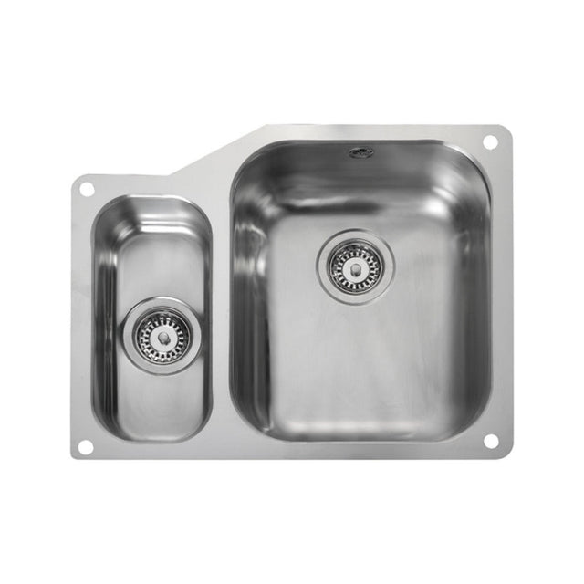 Rangemaster Alantic Classic Undermount One and Half Bowl Kitchen Sink For 600mm Cabinet in Stainless Steel 56564040