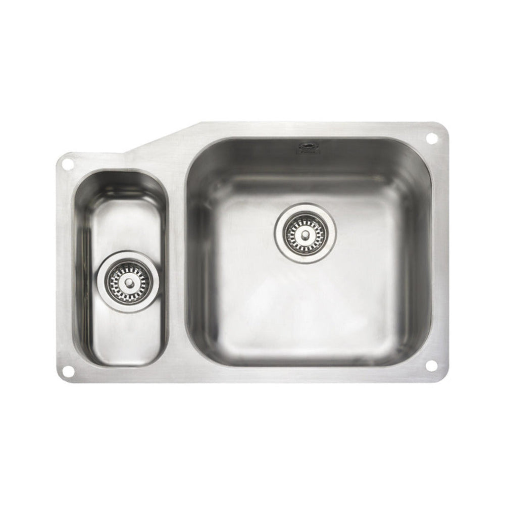Rangemaster Alantic Classic Undermount One and Half Kitchen Sink For 800mm Cabinet in Stainless Steel 56564210