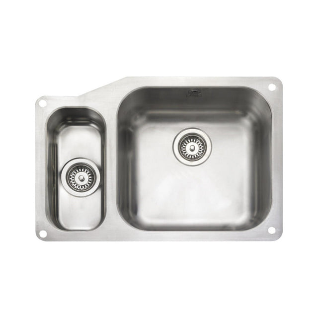 Rangemaster Alantic Classic Undermount One and Half Kitchen Sink For 800mm Cabinet in Stainless Steel 56564210