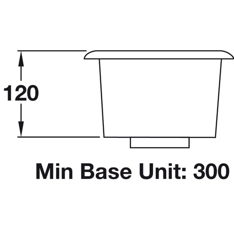 Rangemaster Alantic Classic Undermount Single Bowl Kitchen Sink For 300mm Cabinet in Stainless Steel  56564100 Dimensions