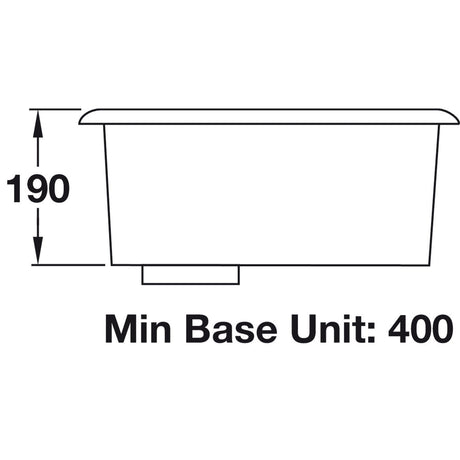 Rangemaster Alantic Classic Undermount Single Bowl Kitchen Sink For 400mm Cabinet in Stainless Steel 56564110 Dimensions