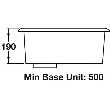 Rangemaster Alantic Classic Undermount Single Bowl Kitchen Sink For 500mm Cabinet in Stainless Steel Brushed 56564111 Dimension