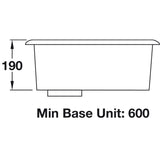 Rangemaster Alantic Classic Undermount Single Bowl with Kitchen Sink For 600mm Cabinet in Stainless Steel Brushed 56564201 Dimension