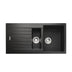 Rangemaster Andesite Inset Mount One and Half Bowl Kitchen Sink For 600mm Cabinet in Composite Ash Black 56558541