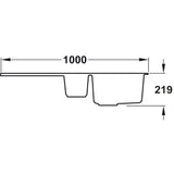 Rangemaster Andesite Inset Mount One and Half Bowl Kitchen Sink For 600mm Cabinet in Composite Ash Black 56558541 Dimension