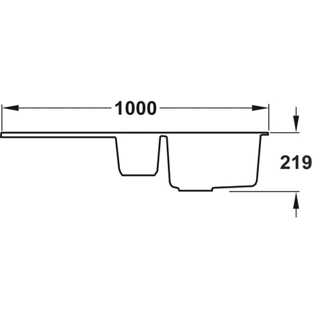 Rangemaster Andesite Inset Mount One and Half Bowl Kitchen Sink For 600mm Cabinet in Composite Ash Black 56558541 Dimension