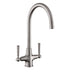 Rangemaster Aquaclassic Belfast Mixer Tap with Dual Lever in Stainless Steel Brushed