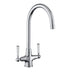 Rangemaster Aquaclassic Belfast Mixer Tap with Dual Lever in Stainless Steel Chrome