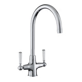 Rangemaster Aquaclassic Belfast Mixer Tap with Dual Lever in Stainless Steel Chrome
