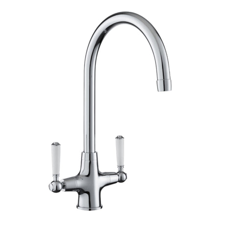 Rangemaster Aquaclassic Belfast Mixer Tap with Dual Lever in Stainless Steel Chrome