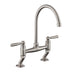 Rangemaster Aquaclassic Belfast Traditional Bridge Tap with Dual Lever in Stainless Steel Brushed