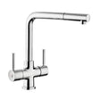Rangemaster Aquadisc 5 Pull Out Spray Mixer Tap With Dual Lever in Stainless Steel