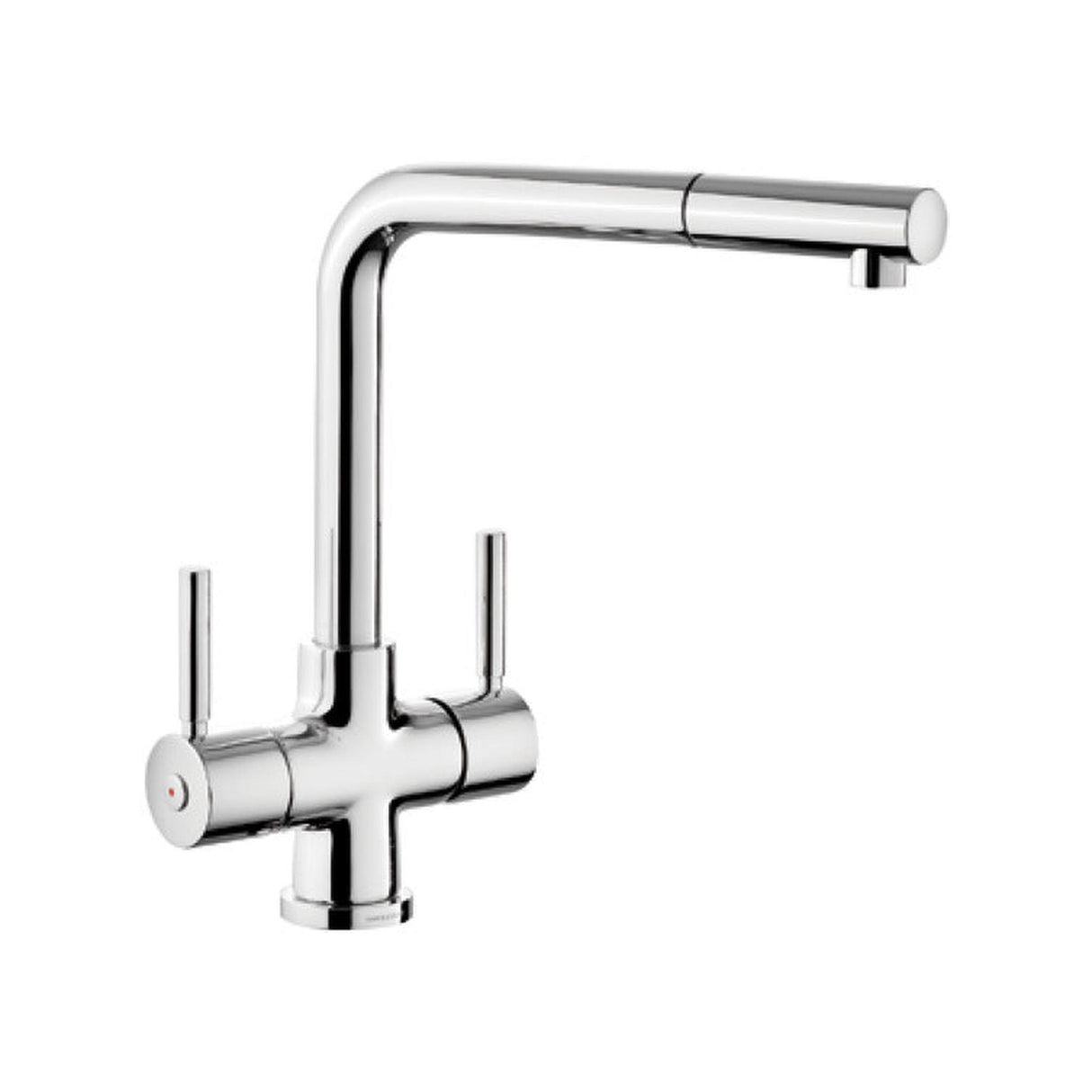 Rangemaster Aquadisc 5 Pull Out Spray Mixer Tap With Dual Lever in Stainless Steel 56952210 