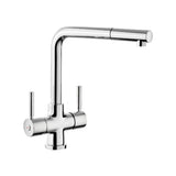 Rangemaster Aquadisc 5 Pull Out Spray Mixer Tap With Dual Lever in Stainless Steel 56952210 