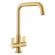 Rangemaster Aquaquad Mixer Tap Brushed brass With Dual Lever in Stainless Steel  56958060