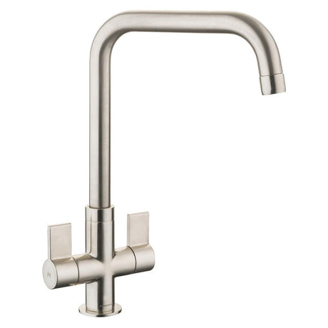Rangemaster Aquaquad Mixer Tap Brushed chrome With Dual Lever in Stainless Steel 56958562