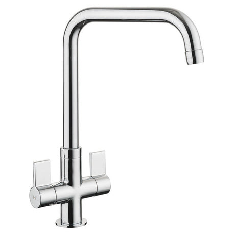 Rangemaster Aquaquad Mixer Tap Chrome With Dual Lever in Stainless Steel 56958260