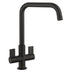 Rangemaster Aquaquad Mixer Tap Matt Black With Dual Lever in Stainless Steel