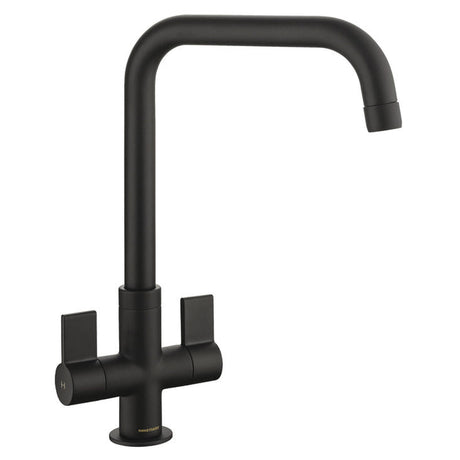 Rangemaster Aquaquad Mixer Tap Matt black With Dual Lever in Stainless Steel 56958360