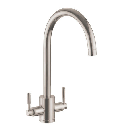 Rangemaster Aquatrend Mixer Tap with Dual Lever in Stainless Steel Brushed