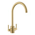 Rangemaster Aquatrend Mixer Tap with Dual Lever in Stainless Steel Brushed Brass