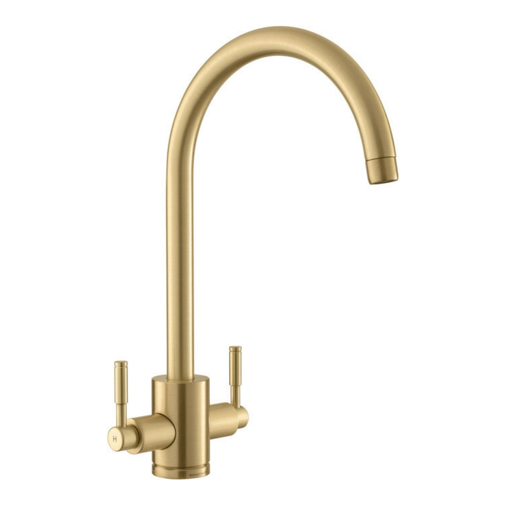 Rangemaster Aquatrend Mixer Tap with Dual Lever in Stainless Steel Brushed Brass
