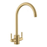 Rangemaster Aquatrend Mixer Tap with Dual Lever in Stainless Steel Brushed Brass