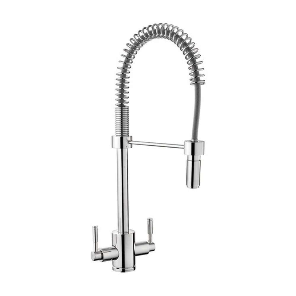 Rangemaster Aquatrend Professional Pull Out Spray Tap With Dual Lever Stainless Steel in Chrome