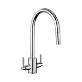 Rangemaster Aquatrend Pull Out Spray Mixer Tap With Dual Lever in Stainless steel TRE1POCM