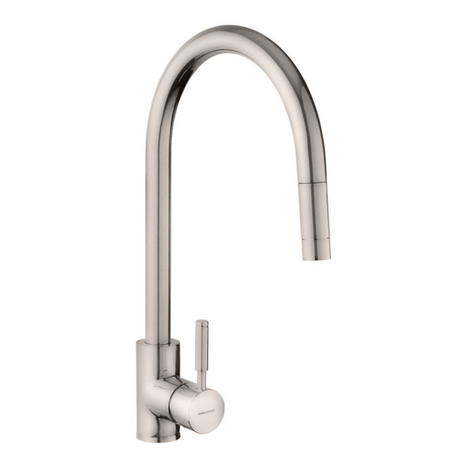 Rangemaster Aquatrend Pull Out Spray Mixer Tap with Dual Lever in Brushed
