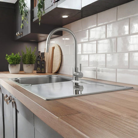 Rangemaster Aquatrend Pull Out Spray Mixer Tap with Dual Lever in Chrome Life Stye