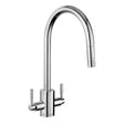 Rangemaster Aquatrend Pull Out Spray Mixer Tap with Dual Lever in Stainless Steel Chrome