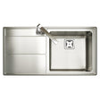 Rangemaster Arlington Inset Mount Left Single Bowl Kitchen Sink For 600mm Cabinet in Stainless Steel