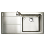 Rangemaster Arlington Inset Mount Left Single Bowl Kitchen Sink For 600mm Cabinet in Stainless Steel