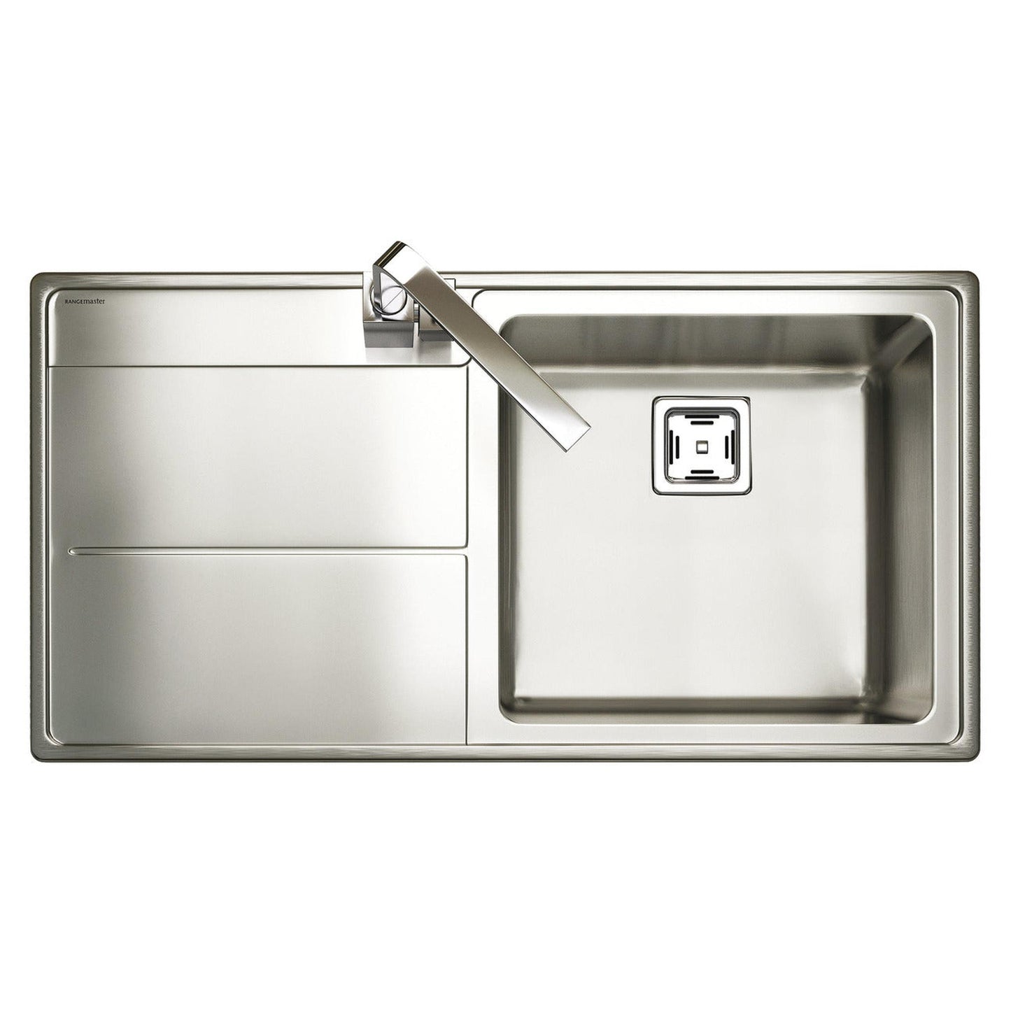 Rangemaster Arlington Inset Mount Left Single Bowl Kitchen Sink For 600mm Cabinet in Stainless Steel 56560560