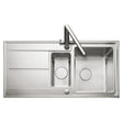 Rangemaster Arlington Inset Mount One and Half Kitchen Sink For 600mm Cabinet in Stainless Steel 
Brushed