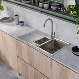 Rangemaster Arlington Inset Mount One and Half Kitchen Sink For 600mm Cabinet in Stainless Steel 
Brushed Life Style