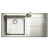 Rangemaster Arlington Inset Mount Right Single Bowl Kitchen Sink For 600mm Cabinet in Stainless Steel 56560565