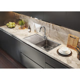 Rangemaster Arlington Inset Mount Single Bowl Kitchen Sink For 600mm Cabinet in Stainless Steel 56560565 Lifestyle