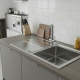 Rangemaster Arlington Inset Mount Single Kitchen Sink For 600mm Cabinet in Stainless Steel Soft Brushed Life Style