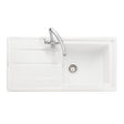 Rangemaster Arlington Inset Mount White Single Bowl Kitchen Sink For 600mm Cabinet in Ceramic 57902751