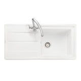 Rangemaster Arlington Inset Mount White Single Bowl Kitchen Sink For 600mm Cabinet in Ceramic 57902751