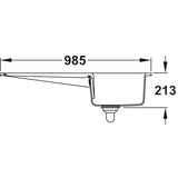Rangemaster Arlington Inset Mount White Single Bowl Kitchen Sink For 600mm Cabinet in Ceramic 57902751 Dimensions
