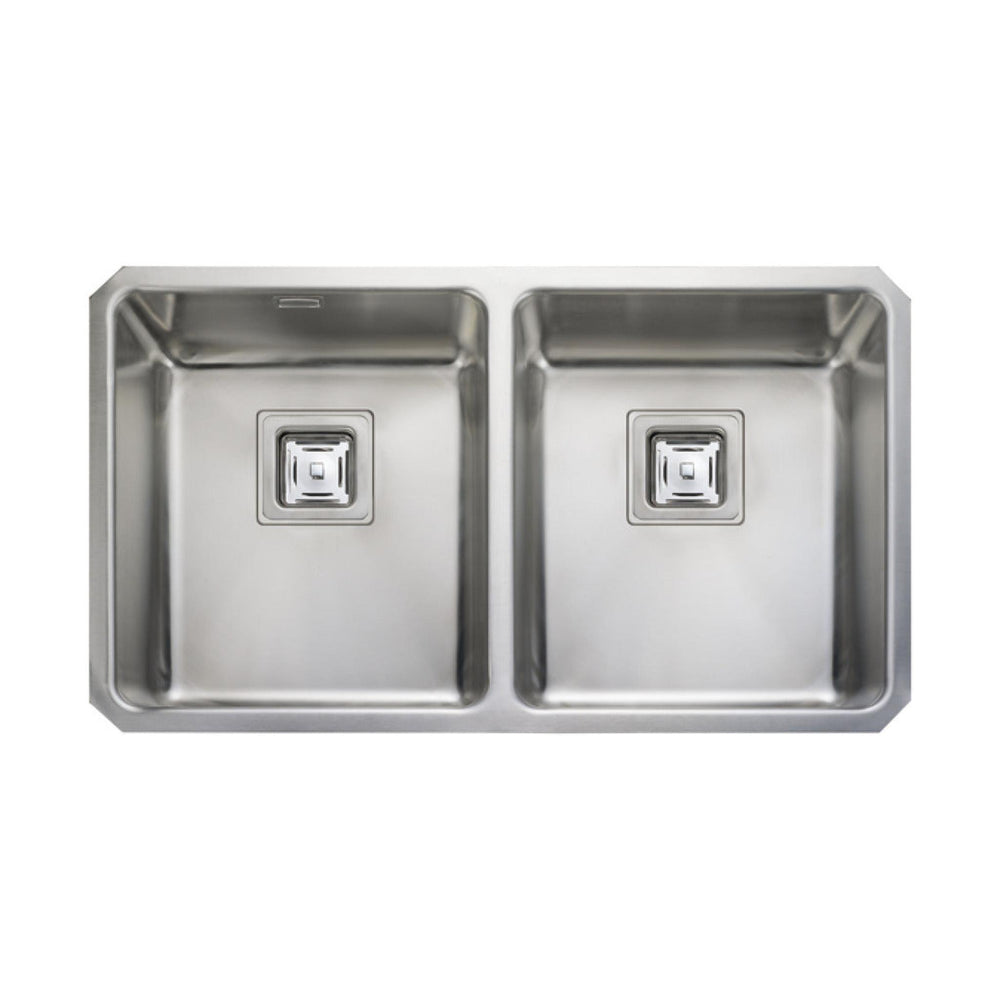 Rangemaster Atlantic Quad Undermount Double Bowl Kitchen Sink For 800mm Cabinet in  Stainless Steel Polished 56564301