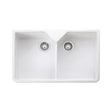 Rangemaster Belfast Mount Double Bowl Kitchen Sink for 800mm Cabinet in Ceramic