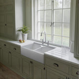 Rangemaster Belfast Mount Double Bowl Kitchen Sink for 800mm Cabinet in Ceramic Life Style